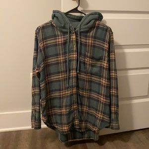 American Eagle Hooded Flannel